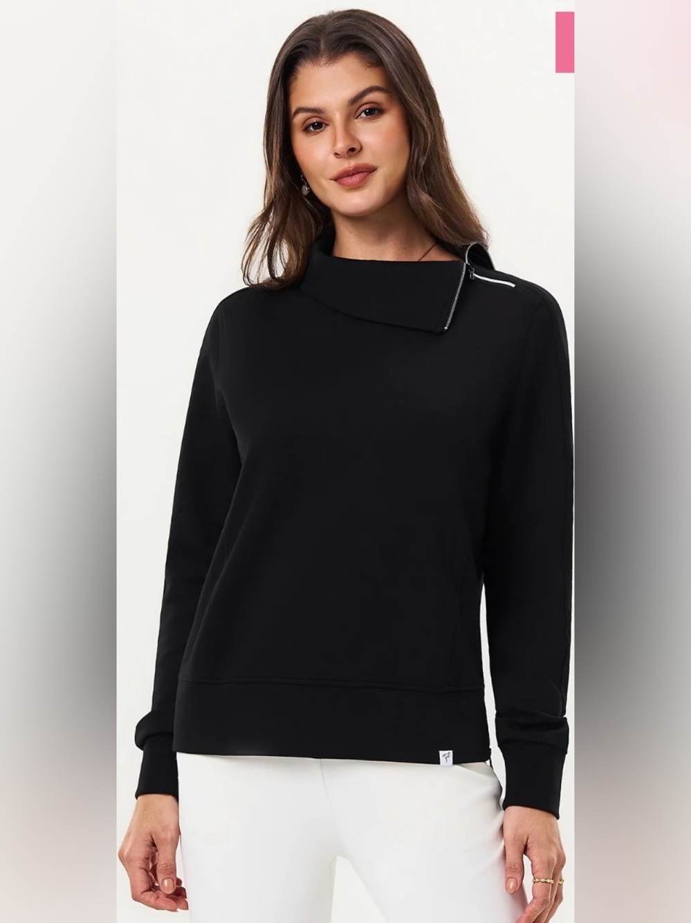 Women's Golf Black Zip Turtleneck Pullover. Size L